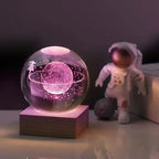 3D Crystal Ball Night Light Colorful Light Lamp Crystal Planet Solar System Galaxy Birthday Gift Glass Sphere Home Decoration