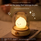 Retro Small Night Lamp Bedroom Mini Desktop LED Cute Night Lamp Creative USB Rechargeable Portable Cartoon Table Lamp for Coffee Bar Hotel Bedroom Home Decor