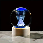 1Pc, Guardian Angel 3D Crystal Ball Night Light, Valentine'S Day, Birthday, Anniversary Gift for Wife, Girlfriend, Mother